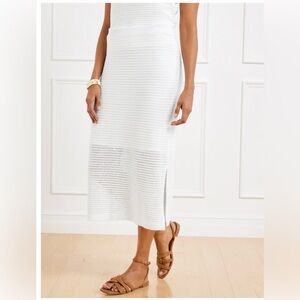 Talbots Crochet Pointelle Midi Skirt white NWT. Sz  Large
